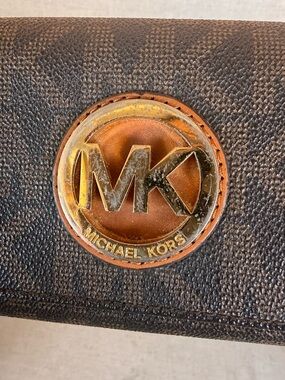 Michael Kors Brown and Gold Logo Wallet brown